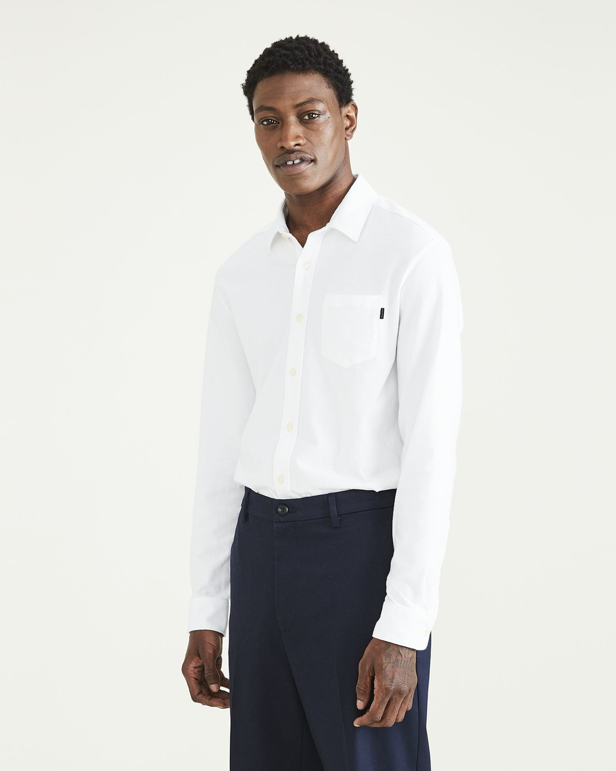 (image for) Unique Advantage Knit Button-Up Shirt, Regular Fit